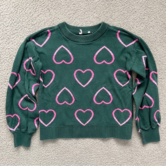 GAP Kids Girls Knit Sweater Hearts size 8 - Picture 3 of 5